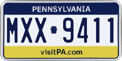 PA license plate MXX9411
