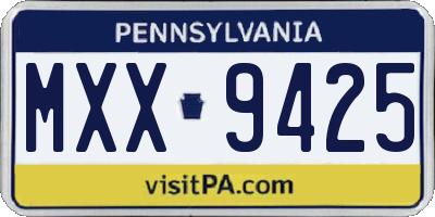 PA license plate MXX9425