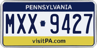 PA license plate MXX9427