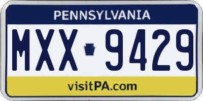PA license plate MXX9429