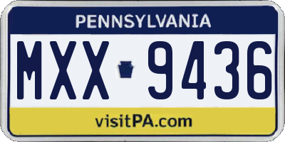 PA license plate MXX9436