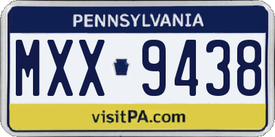PA license plate MXX9438