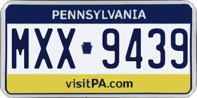 PA license plate MXX9439