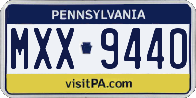 PA license plate MXX9440
