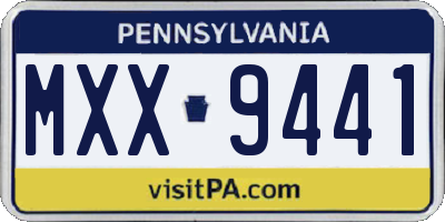 PA license plate MXX9441