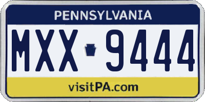 PA license plate MXX9444