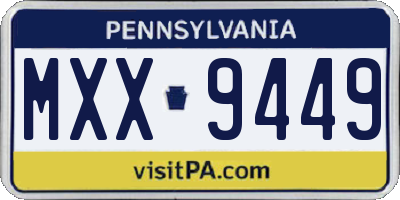 PA license plate MXX9449