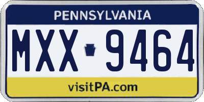 PA license plate MXX9464