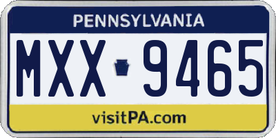 PA license plate MXX9465