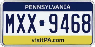 PA license plate MXX9468