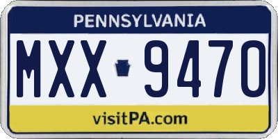 PA license plate MXX9470