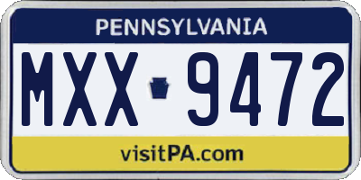 PA license plate MXX9472