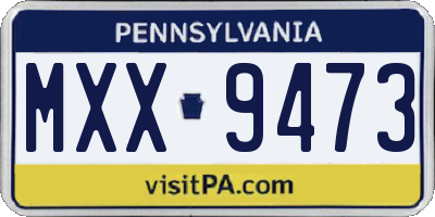 PA license plate MXX9473