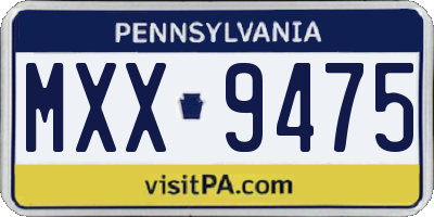 PA license plate MXX9475