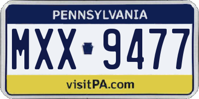 PA license plate MXX9477