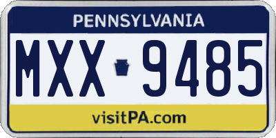 PA license plate MXX9485