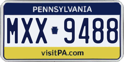 PA license plate MXX9488