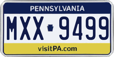 PA license plate MXX9499