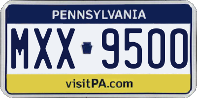PA license plate MXX9500