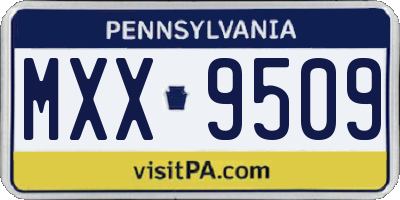 PA license plate MXX9509