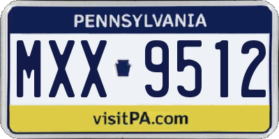 PA license plate MXX9512