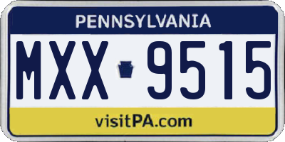 PA license plate MXX9515
