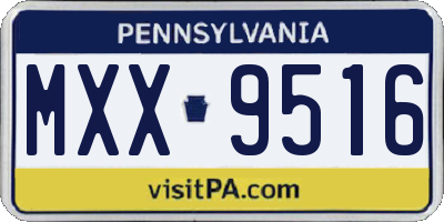 PA license plate MXX9516