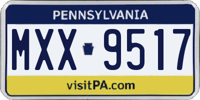 PA license plate MXX9517