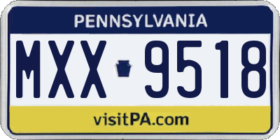 PA license plate MXX9518