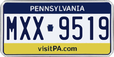 PA license plate MXX9519