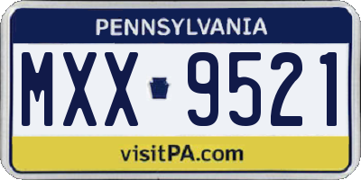 PA license plate MXX9521