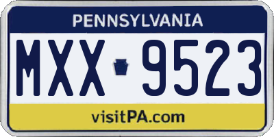 PA license plate MXX9523