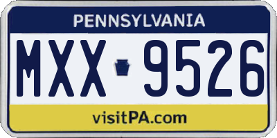 PA license plate MXX9526
