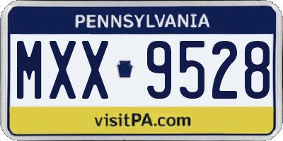 PA license plate MXX9528