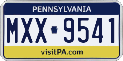 PA license plate MXX9541