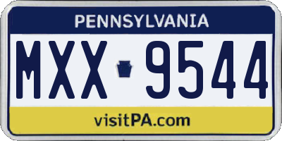 PA license plate MXX9544