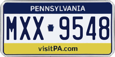 PA license plate MXX9548