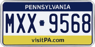 PA license plate MXX9568
