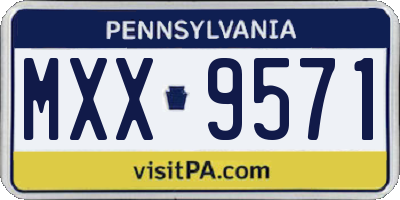 PA license plate MXX9571