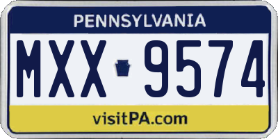 PA license plate MXX9574