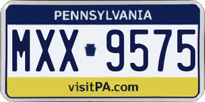 PA license plate MXX9575