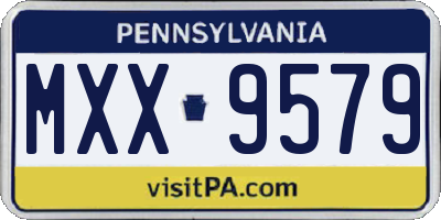 PA license plate MXX9579