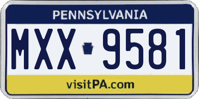 PA license plate MXX9581