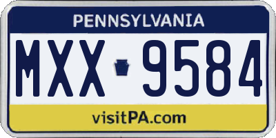 PA license plate MXX9584