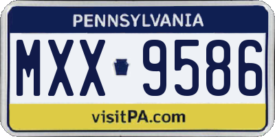 PA license plate MXX9586