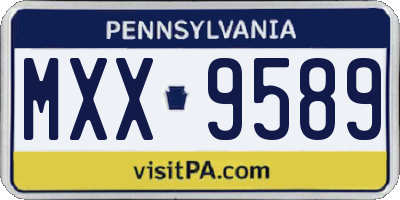 PA license plate MXX9589