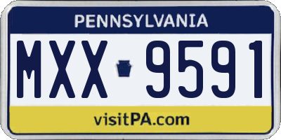PA license plate MXX9591