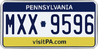 PA license plate MXX9596