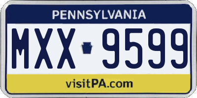 PA license plate MXX9599