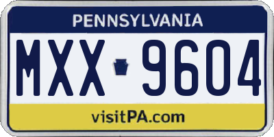 PA license plate MXX9604
